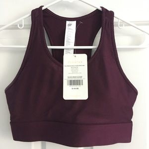 NWT Fabletics Mila Burgundy sports bra size S